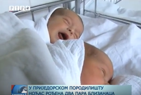 Prijedorsko porodilište prošle noći: Dvojke puta dva, plus još jedna beba (VIDEO)
