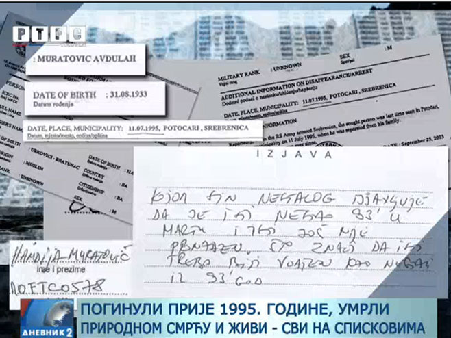 RTRS posjeduje dokumenta o manipulacijama srebreničkim žrtvama (VIDEO)