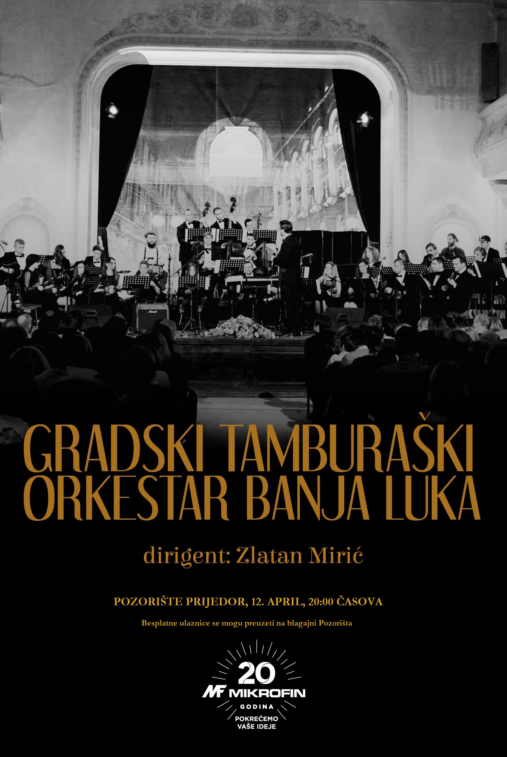 Veliki koncert Gradskog tamburaškog orkestra iz Banjaluke u Pozorištu Prijedor