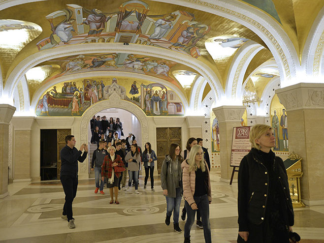 Dodik u posjeti Hramu Svetog Save u Beogradu