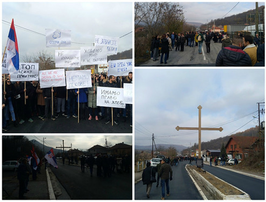 “NE TJERAJTE NAS U GETA” Srbi na mirnim protestima, kolone na izlasku iz Mitrovice, BLOKIRANI PUTEVI (FOTO)
