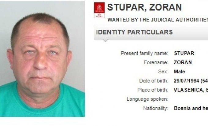 Interpol raspisao crvenu potjernicu za Zoranom Stuparom