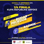 Valjić Ognjen sudi utakmicu 1/4 finala Kupa Republike Srpske Rudar Prijedor-Radni (Bijeljina)