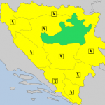 Žuto upozorenje za Prijedor zbog grmljavine, a za Mostar zbog visoke temperature