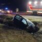 Teška saobraćajka nadomak Banjaluke: Povrijeđena jedna osoba, auto završilo u kanalu