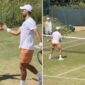 Novak Đoković sa sinom trenirao pred polufinale Vimbldona: Stefan “spremio” oca za Janika Sinera